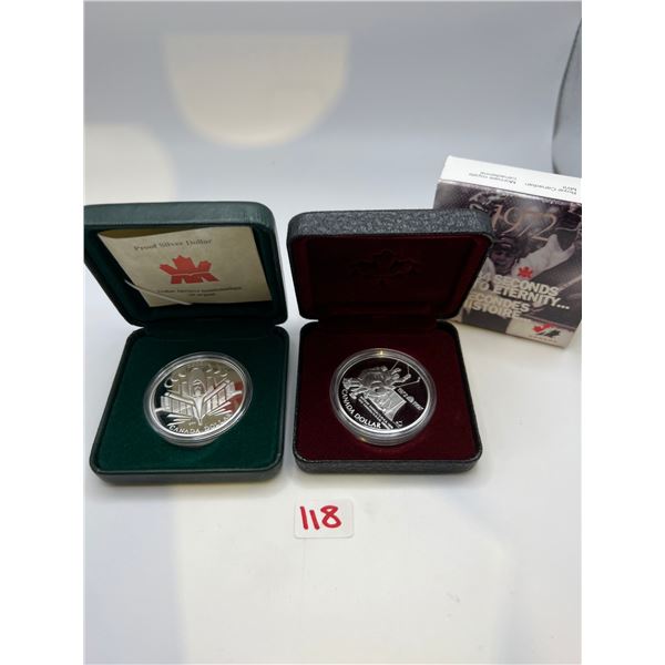 1997 & 2000 Canada Proof Sterling Silver Dollar Coins