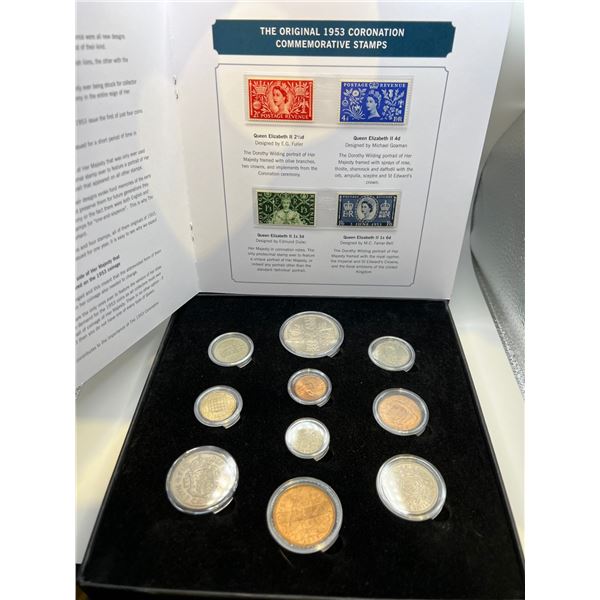 1953 Her Majesty's Coronation Coin and Stamp Set