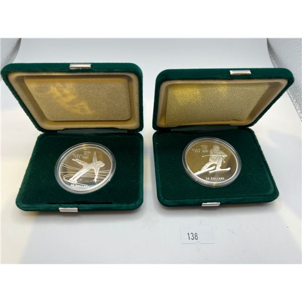 1987 Sterling Silver Winter Olympic 1988 20 Dollar Coins