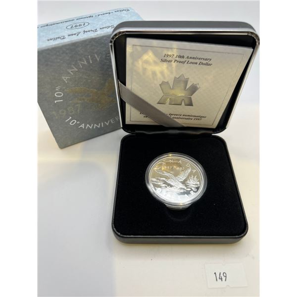 1997 Sterling Proof Loon Dollar