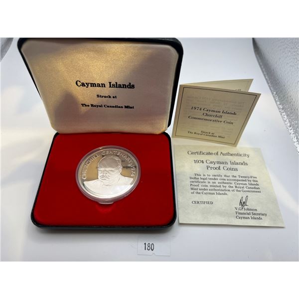 1974 Cayman Islands Sterling Churchill Coin