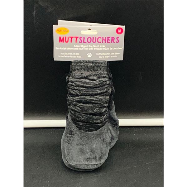 Mutt Slouchers (size M) Rubber-Dipped Dog Slouch Socks