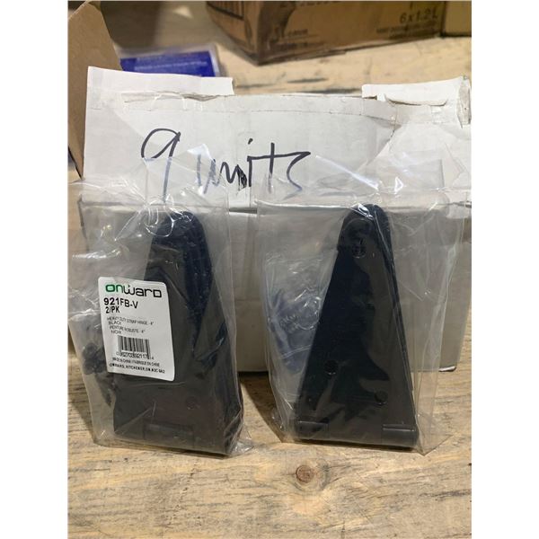 Onward 2pk Heavy Duty Strap Hinge 4in Black (9x)