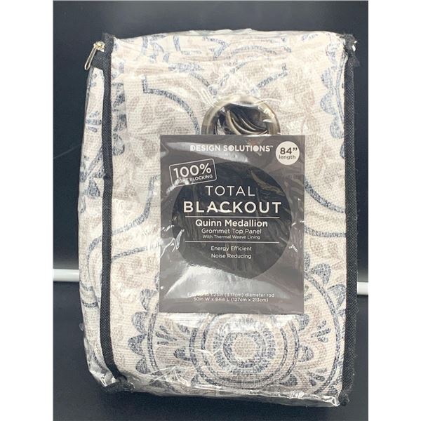 Design Solutions (84in) Total Blackout Quinn Medallion Grommet Top Panel with Thermal Weave Lining