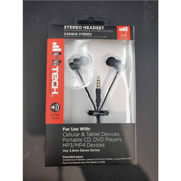 HiTech Stereo Headset with Microphone & Volume Control