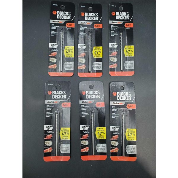 Black & Decker High Performance Masonry Drill Bit (6ct x 3.2mm)