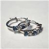 Image 2 : Silver Blue Topaz Earrings (~Size )(Ring is resizable for $40) (~length inches), Suggested Retail Va