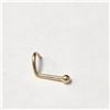 Image 2 : 14K Yellow Gold 0.14G Nose Pin (~Size )(Ring is resizable for $40) (~length inches), Suggested Retai