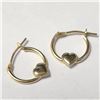 Image 2 : 14K Yellow Gold Heart Mini Hoop Earrings (~Size )(Ring is resizable for $40) (~length inches), Sugge