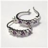 Image 2 : Silver Created Alexandrite Earrings (~Size )(Ring is resizable for $40) (~length inches), Suggested 