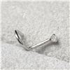 Image 2 : 14K White Gold Cubic Zirconia Nose Pin (~Size )(Ring is resizable for $40) (~length inches) (~weight