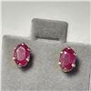 Image 2 : 10K Yellow Gold Ruby(0.6ct) Earrings (~Size )(Ring is resizable for $40) (~length inches), Made in C