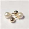 Image 2 : 10K Yellow Gold Fresh Water Pearl 2In1 Earrings (~Size )(Ring is resizable for $40) (~length inches)