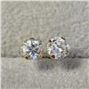 Image 1 : 14K Yellow Gold Cubic Zirconia Earrings (~Size )(Ring is resizable for $40) (~length inches), Made i