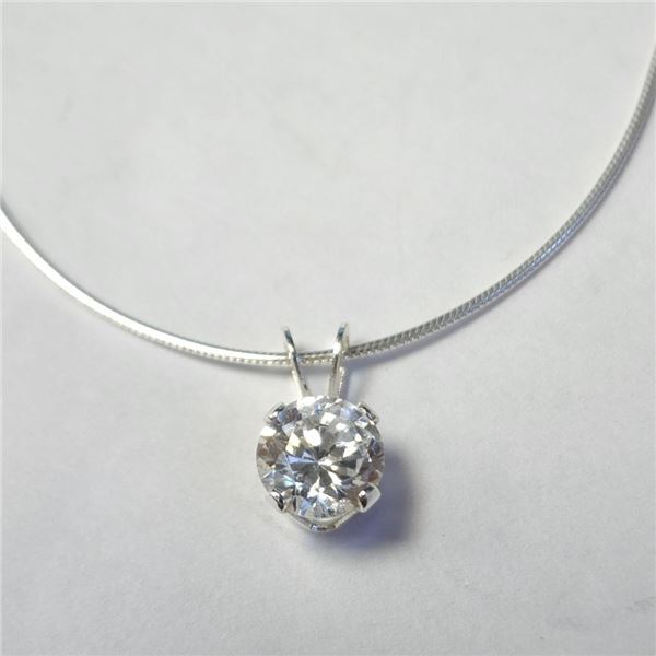 Silver Cz 16" Necklace (~Size )(Ring is resizable for $40) (~length inches), Suggested Retail Value 