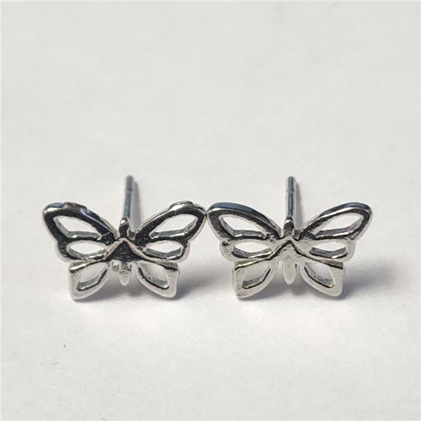 Silver Butterfly Earrings (~Size )(Ring is resizable for $40) (~length inches), Suggested Retail Val