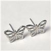 Image 2 : Silver Butterfly Earrings (~Size )(Ring is resizable for $40) (~length inches), Suggested Retail Val