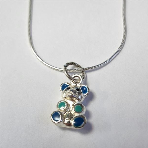 Silver Bear 18" Necklace (~Size )(Ring is resizable for $40) (~length inches), Suggested Retail Valu