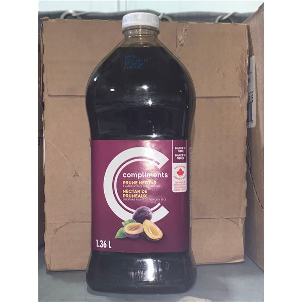 Compliments Prune Nectar Juice case lot 6 x 1.36L