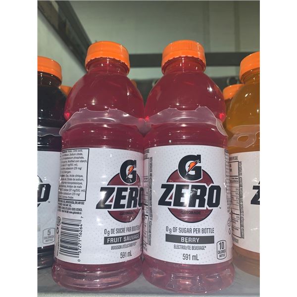 Gatorade G ZERO Berry Flavor Case Lot 24 x 591ml