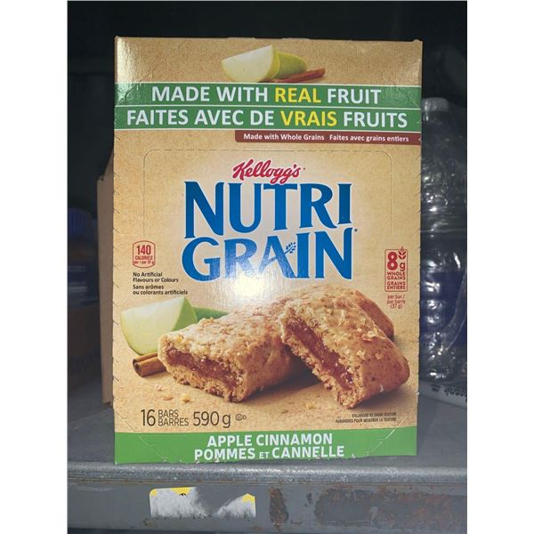 Kellogg's Nutri-Grain Apple Cinnamon Cereal Bars Case Lot 3 x 590g