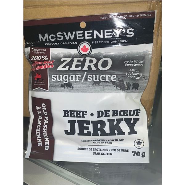 McSweeny's ZERO Sugar Beef Jerky Old Fashion Flavor Case Lot 10 x 70g