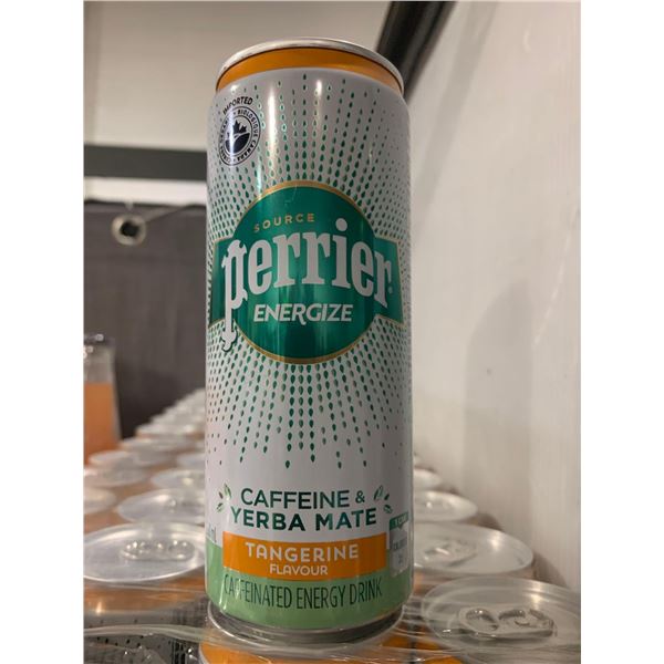Perrier Energize Caffeine & Yerba Mate Tangerine Flavor Energy rink Case Lot 24 x 330ml