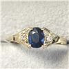 Image 3 : 10K Yellow Gold Sapphire(0.68ct) Diamond(0.03ct) Ring (~Size 6.5)(Ring is resizable for $40) (~lengt