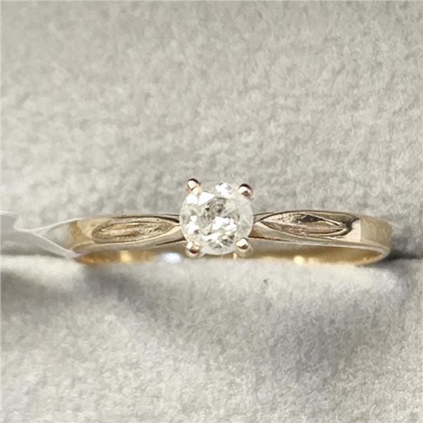 10K Yellow Gold Diamond (0.18Ct,Si1,Yellowish Brown) Ring (~Size 6)(Ring is resizable for $40) (~len