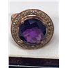 Image 4 : Natural Amethyst and Diamond Cluster Top 7.36 Carat Silver & 14K Gold Ring with Certificate Value $1