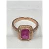Image 3 : Natural Ruby & Diamond Solitaire Cluster Ring 1.95 Carat with certificate Value $1400.00