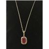 Image 1 : Natural Ruby Pendant Solitaire 1.10 Carat Emerald Cut on .925 Silver with certificate Value $1100.00