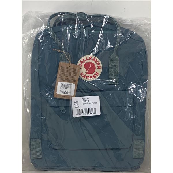 NEW Fjallraven Kanken Back Pack Frost Green