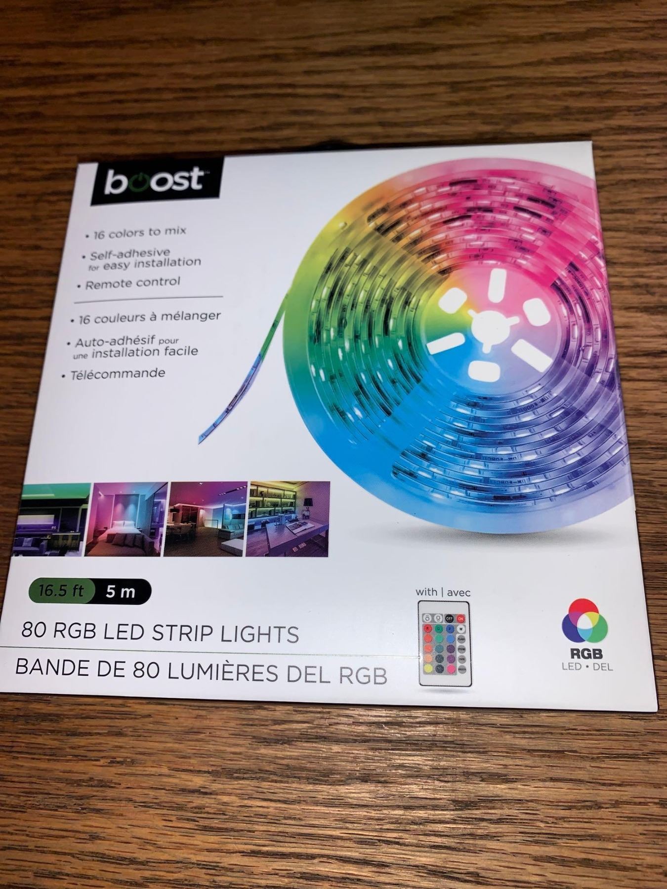 Multi Color Led NEW Boost LED Multi Color Strip Lighting 16.5ft with remote