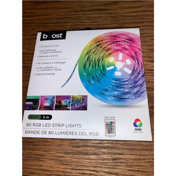 NEW Boost LED Multi Color Strip Lighting 16.5ft with remote