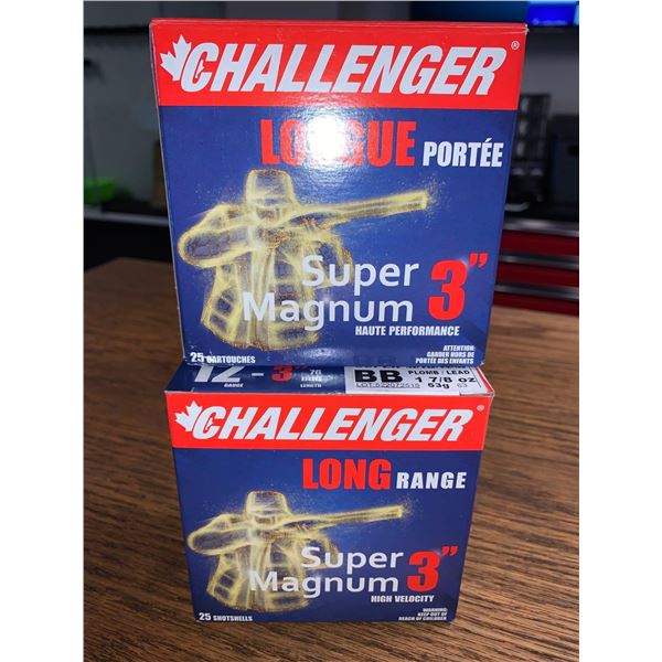 Challenger Super 3" Magnum 12ga BB 1 7/8ox Shotgun Shells Lot of 2 boxes  x 25