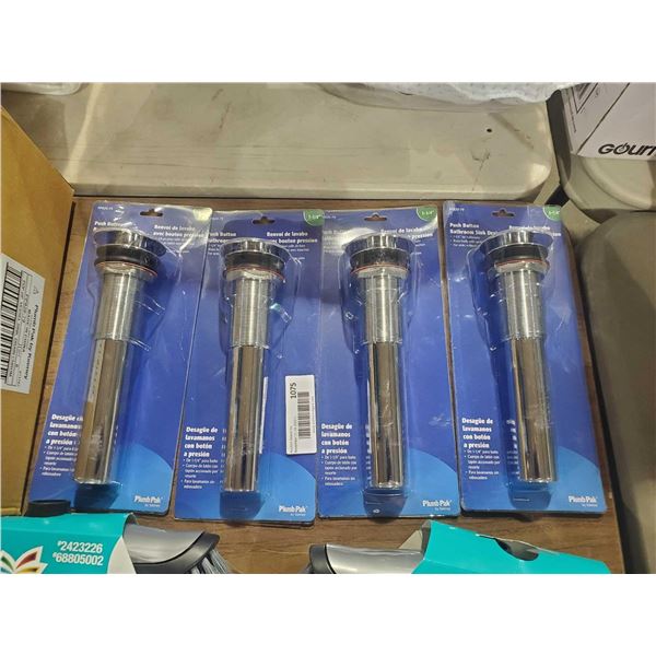 Lot of 4  - Push Button Bathroom Sink Drains 1-1/4"