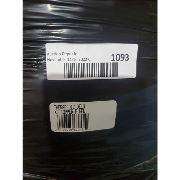 Therapedic Deluxe XE Memory Foam Bed Topper in Washable Cse - Size Full/Queen