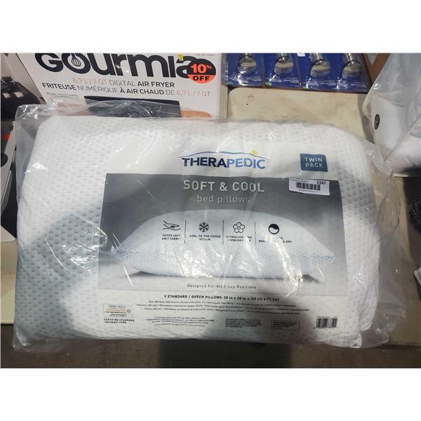 Therapedic Soft & Cool Bed Pillow Twin Pack