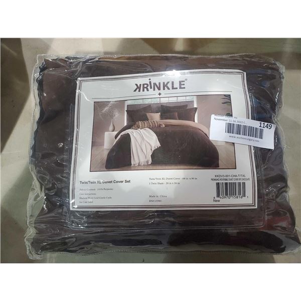 Krinkle Twin XL Duvet Cover Set