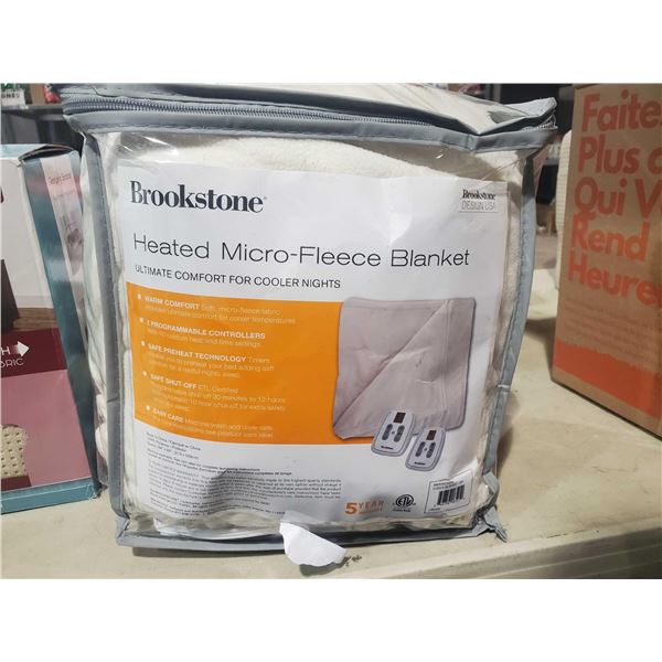 Brookstone Heated Microfleece Blanket