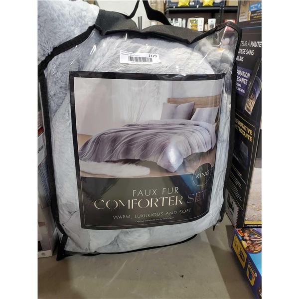 Oeko-Tex Faux Fur Comforter Set Size KING