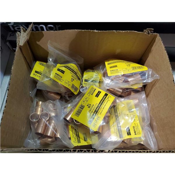 Copper Pressure Fittings C x C Coupling w/Stop 1/2" box lot