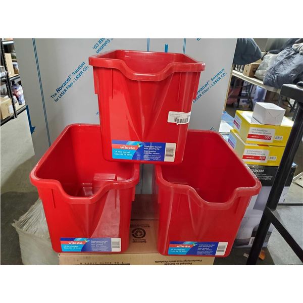 Vileda 1.5L Bucket Lot of 3