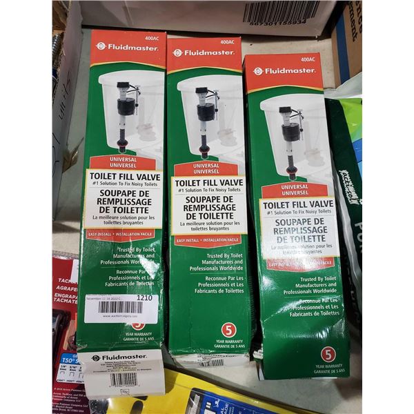 FluidMaster Toilet Fill Valve Loy of 3