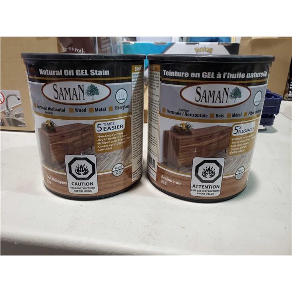 SAMAN  Natural oil gel stain Dark Mahogany lot of 2