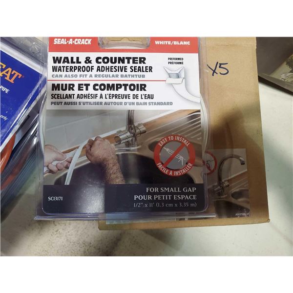Seal a Crack Wall and Counter Waterproof Adhesive Sealer White Lot of 5