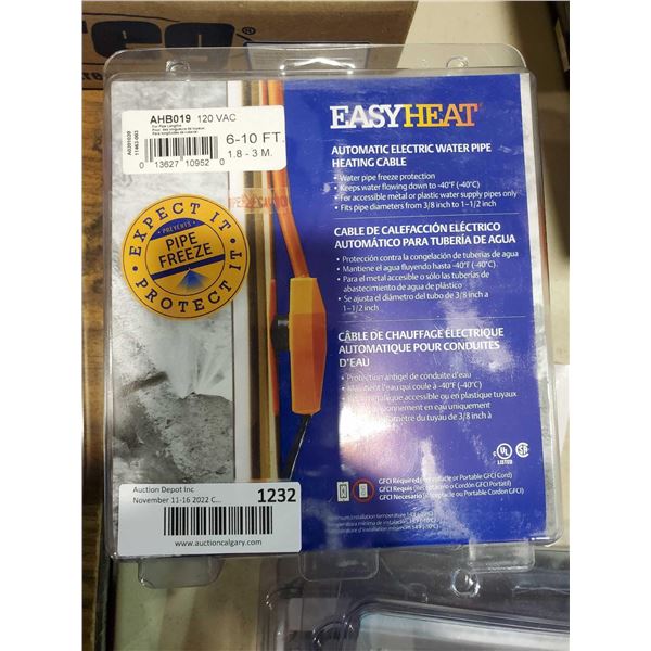 EasyHeat Auotmatic Electric Water Heating Cable Lot of 3