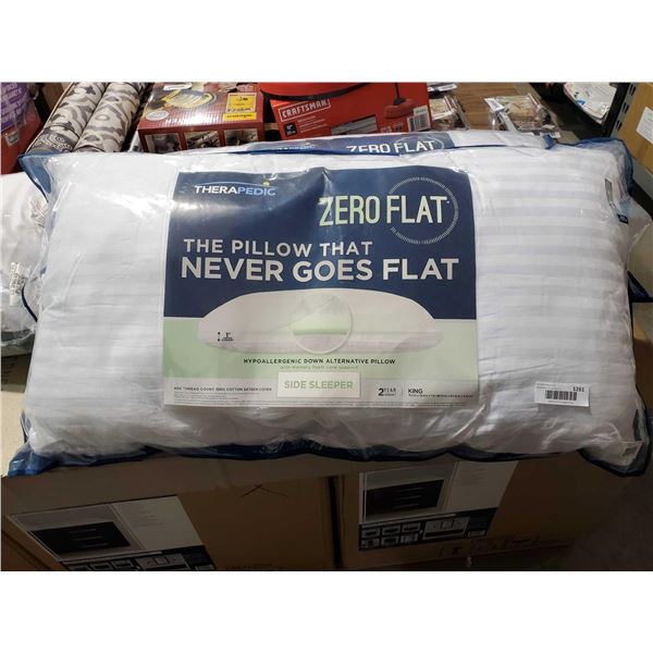 Therapedic Zero Flat Pillow Side Sleep King