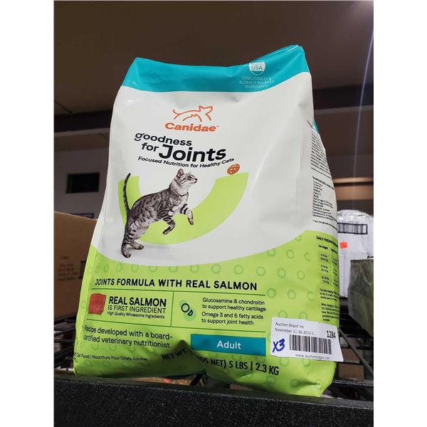 Canidae Joints formula with real Salmon Cat Food 5lbs Bag Lot of 3 NEW